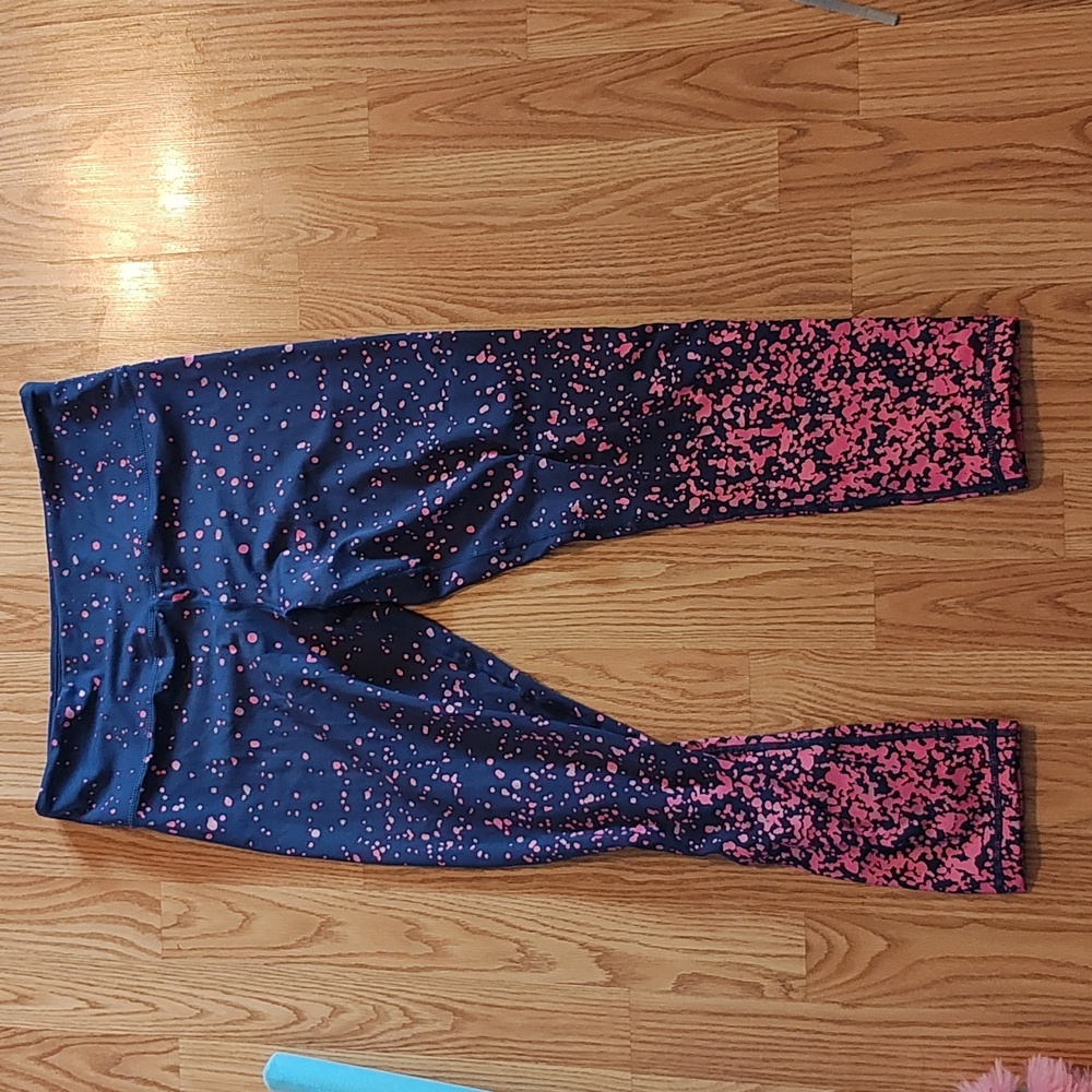 Zaya active size 12 pink polka dot leggings